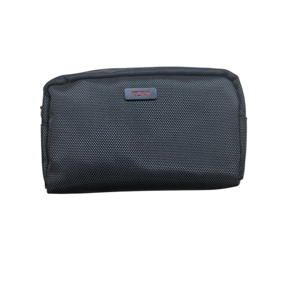 Tumi For Delta Black Travel Pouch Toiletry Cosmetic Bag Case Small - Picture 1 of 8